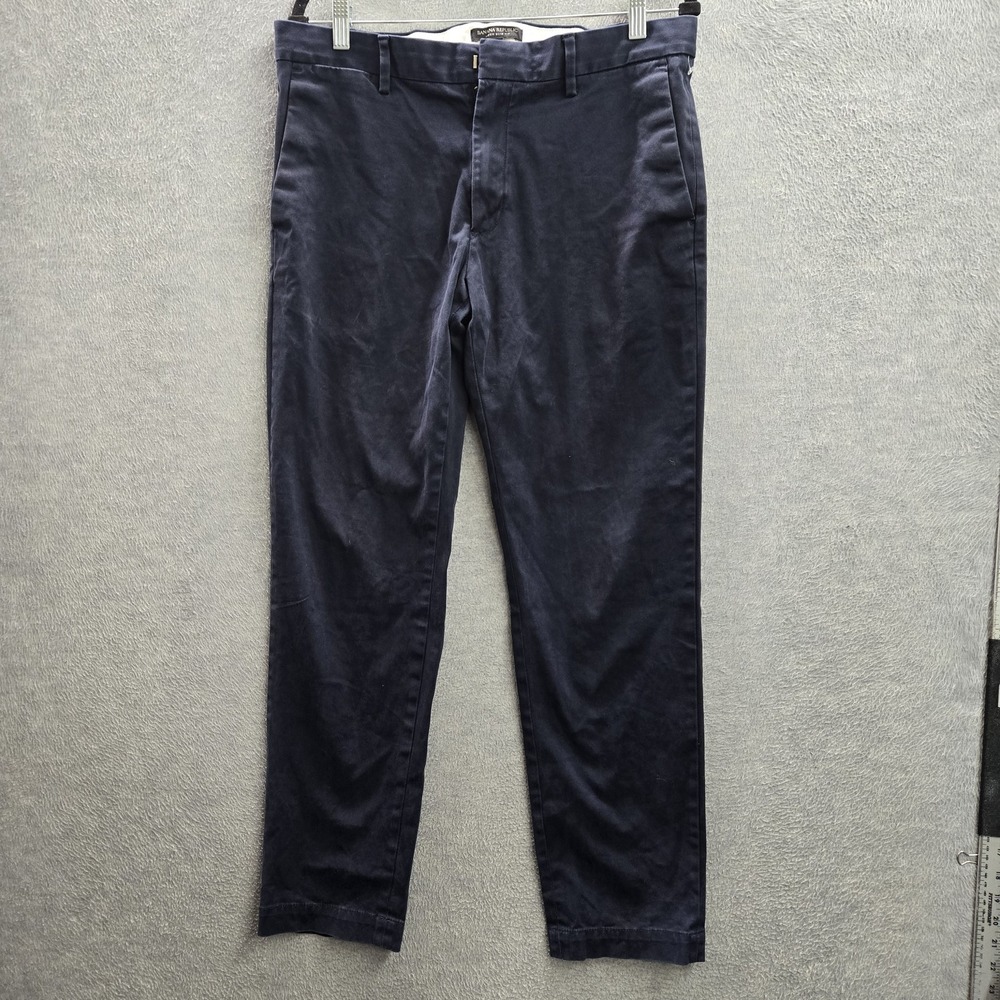 Banana Republic Men Pants 34X32 Blue Chino Twill Aiden Slim Fitโ Button Zipper